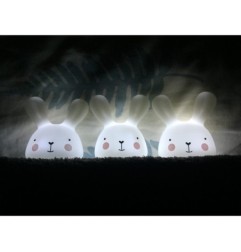 MARKO OLB-XY-GR Zestaw 3 lampek nocnych LED Białe Króliki