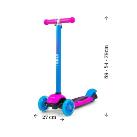 MILLY MALLY Hulajnoga SCOOTER Little Star Pink-Blue