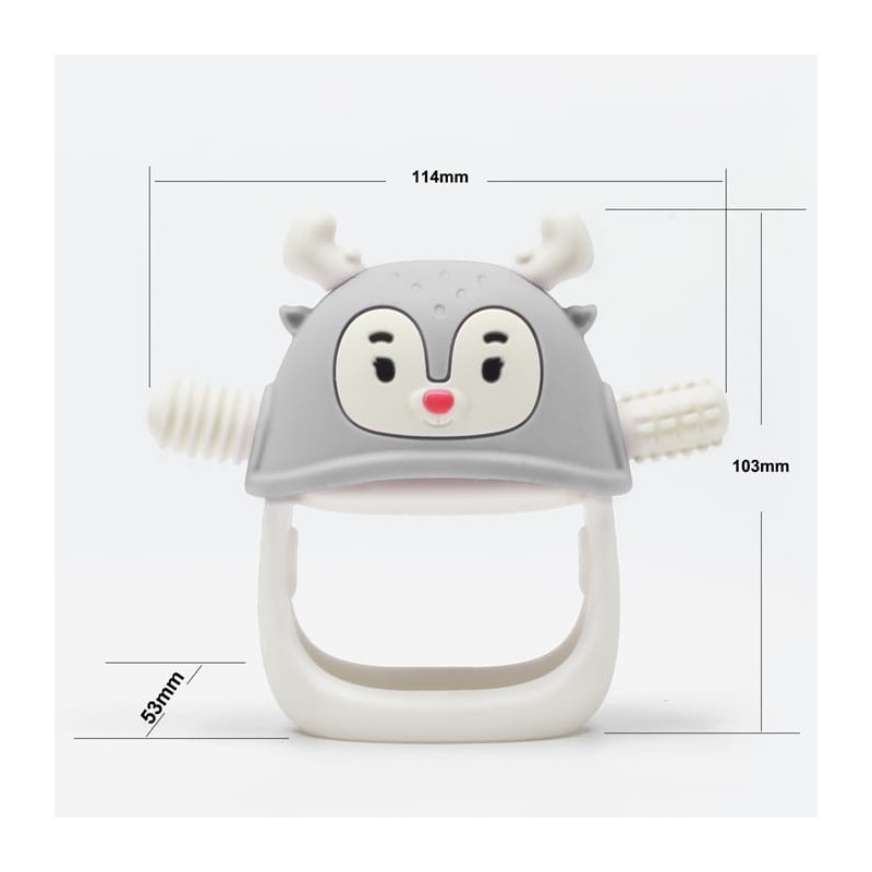 SMILY MIA Gryzak silikonowy Renifer light grey