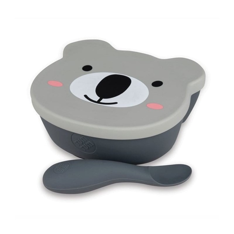 TUM TUM Miseczka z Przyssawką i Łyżeczką Grey
