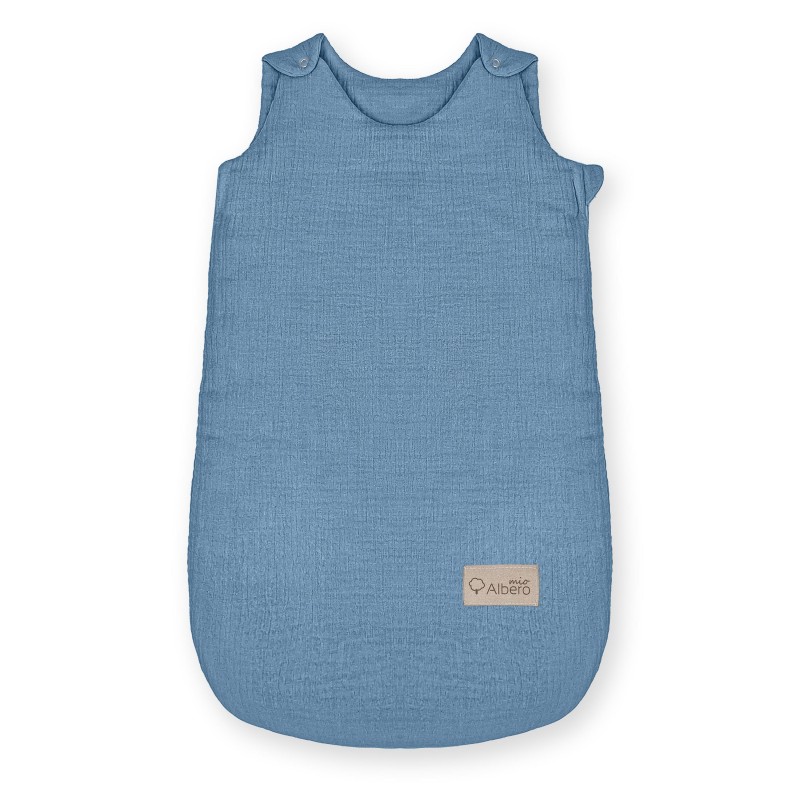 Albero Mio śpiworek niemowlęcy do spania M 1,5 tog niebieski muślinowy