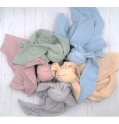 BABY 01084 Pielucha muślinowa Hug Me Bunny mięta