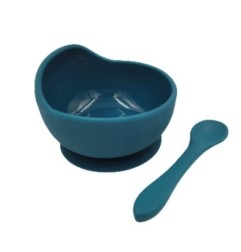 BABY 01139 Miska silikonowa z przyssawką i łyżeczką Ocean