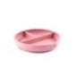 BABY 01300 Talerz silikonowy z podziałką Powder Rose