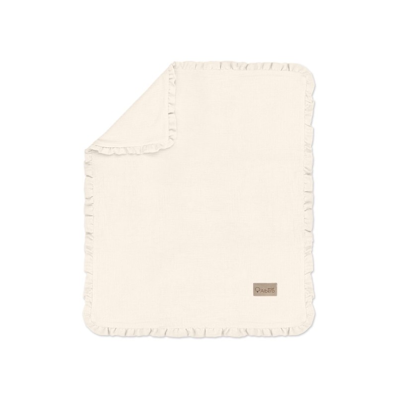 Albero Mio Kocyk dla niemowlaka z falbanką wanilia