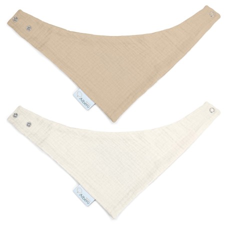 Albero Mio apaszko-bandanka muślinowa Biszkoptowy