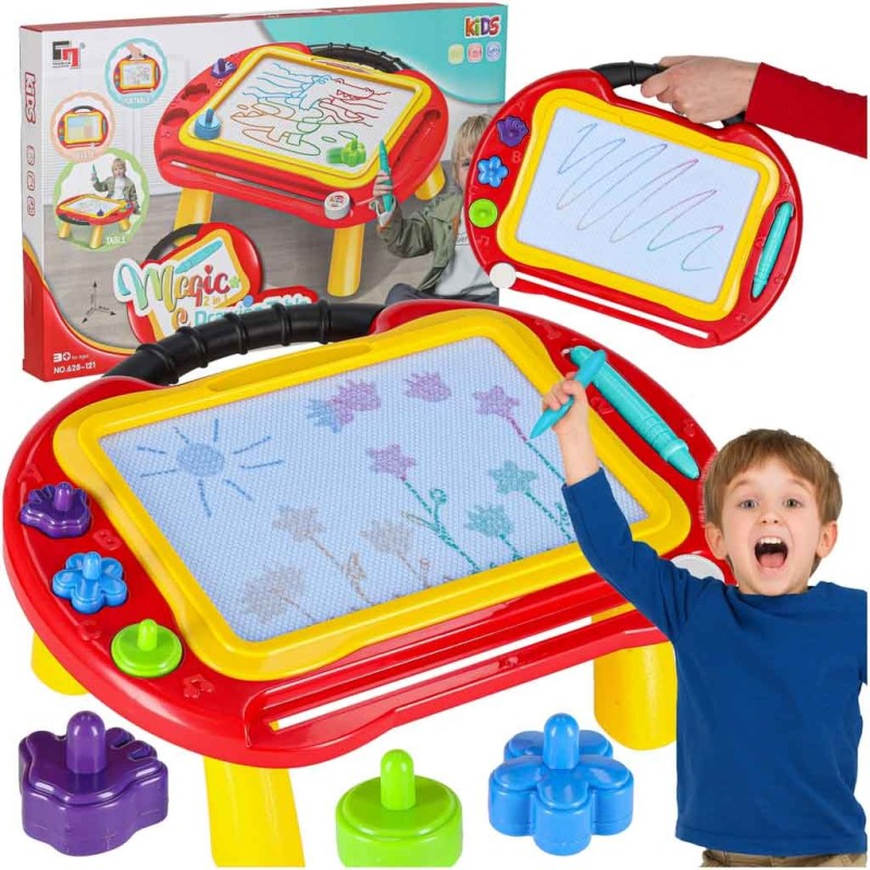 Tablica magnetyczna edukacyjna znikopis stolik do rysowania stempelki