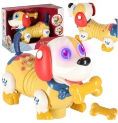 Pies piesek interaktywny z kością robot reaguje na dotyk