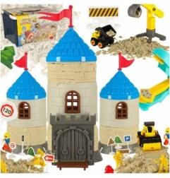 Piasek dla dzieci 1100g zamek pojazdy foremki figurki zestaw kreatywny