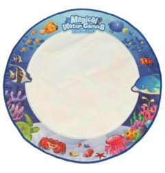 Mata wodna do malowania rysowania wodą mazaki pieczątki szablony wałek okrągła 80cm wodny świat