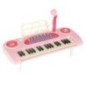 Keyboard dla dzieci pianinko interaktywne organki 37 klawiszy mikrofon statyw różowy