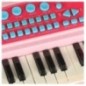 Keyboard dla dzieci pianinko interaktywne organki 37 klawiszy mikrofon statyw różowy