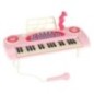 Keyboard dla dzieci pianinko interaktywne organki 37 klawiszy mikrofon statyw różowy