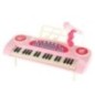 Keyboard dla dzieci pianinko interaktywne organki 37 klawiszy mikrofon statyw różowy