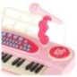 Keyboard dla dzieci pianinko interaktywne organki 37 klawiszy mikrofon statyw różowy