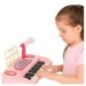 Keyboard dla dzieci pianinko interaktywne organki 37 klawiszy mikrofon statyw różowy