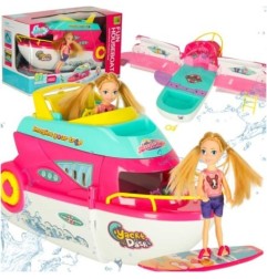 Łódź dla lalek jacht imprezowy rozkładany lalka deska surfingowa