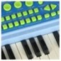 Keyboard dla dzieci pianinko interaktywne organki 37 klawiszy mikrofon statyw niebieski
