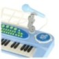 Keyboard dla dzieci pianinko interaktywne organki 37 klawiszy mikrofon statyw niebieski
