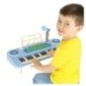 Keyboard dla dzieci pianinko interaktywne organki 37 klawiszy mikrofon statyw niebieski