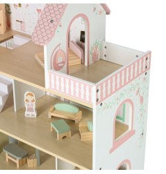 Domek dla lalek drewniany LULILO Peonio 70cm LED róż