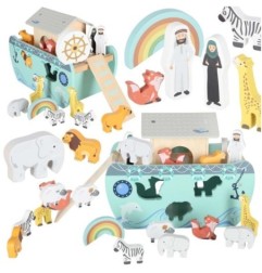 Sorter drewniany Lulilo Arka Noego statek zwierzątka 9 elementów