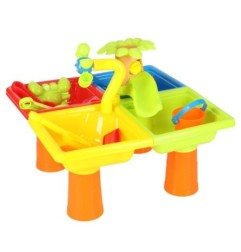 Stolik wodny cztery części piaskownica łopatki konewka stołek