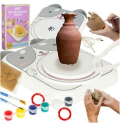 Koło garncarskie zestaw kreatywny glina farby piesek szary