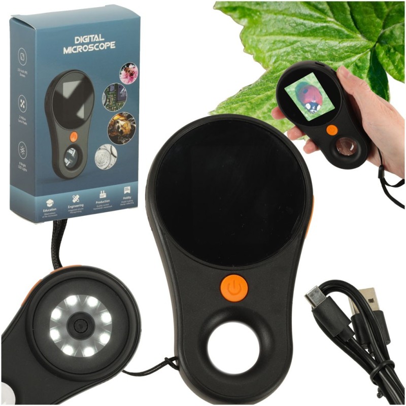 Lupa cyfrowa mikroskop powiększenie 500x 2Mpx Lupa cyfrowa mikroskop powiększenie 500x 2Mpx