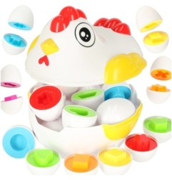 Układanka edukacyjna dopasuj kształty jajka 12 szt. kura