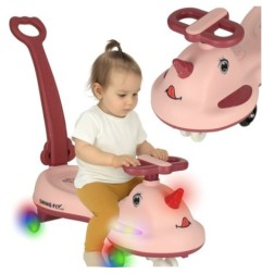 Jeździk grawitacyjny LED Swing FIX S1 skuter z rączką różowy max 65kg