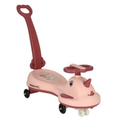 Jeździk grawitacyjny LED Swing FIX S1 skuter z rączką różowy max 65kg