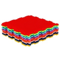 Mata sensoryczna puzzle montessori do masażu stóp 8 elementów kolorowe