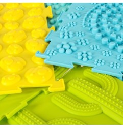 Mata sensoryczna puzzle montessori do masażu stóp 8 elementów pastelowe