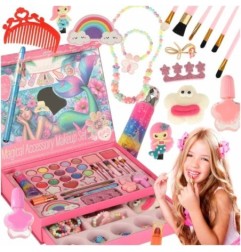 Kuferek zestaw kosmetyków do makijażu i paznokci makeup kosmetyki cienie lakiery szuflady syrenka