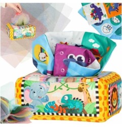 Sorter pudełko z chusteczkami sensoryczne montessori pluszowe cyfry litery