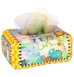 Sorter pudełko z chusteczkami sensoryczne montessori pluszowe cyfry litery