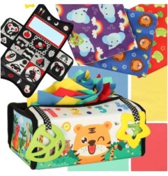 Sorter pudełko z chusteczkami sensoryczne montessori mata 2w1