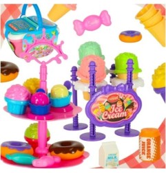 Kosz piknikowy koszyk lodziarnia desery jedzenie prowiant przekąski na piknik