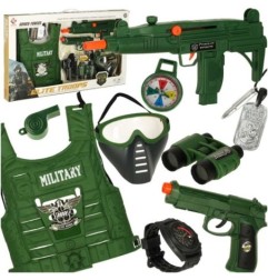 Zestaw wojskowy strój kamizelka karabin lornetka