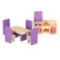 Mebelki do domku dla lalek drewniane fioletowe