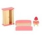 Mebelki do domku dla lalek drewniane fioletowe