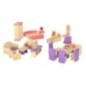 Mebelki do domku dla lalek drewniane fioletowe
