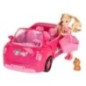 Samochód dla lalek kabriolet zestaw piknikowy lalka piesek różowy 4 el.