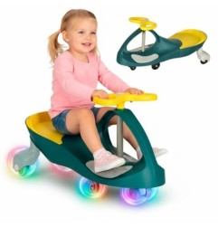 Jeździk grawitacyjny świecące koła LED butelkowy żółty