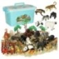 Figurki zwierząt zwierzęta zoo safari farma akcesoria skrzynka 59 el. Figurki zwierząt zwierzęta zoo safari farma akcesoria skrzynka 59 el.
