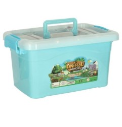 Figurki zwierząt zwierzęta zoo safari farma akcesoria skrzynka 59 el.