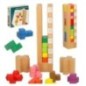 Klocki drewniane edukacyjne układanka Montessori kolorowe