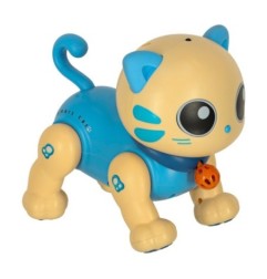 Kot kotek interaktywny zdalnie sterowany na pilota RC robot skacze niebieski