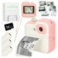 Aparat fotograficzny natychmiastowy drukarka termiczna + wkłady karta 32GB różowy